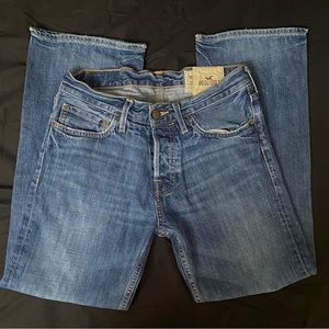 Hollister Button Fly Straight Leg Denim Blue Jeans Men's Size 30x30